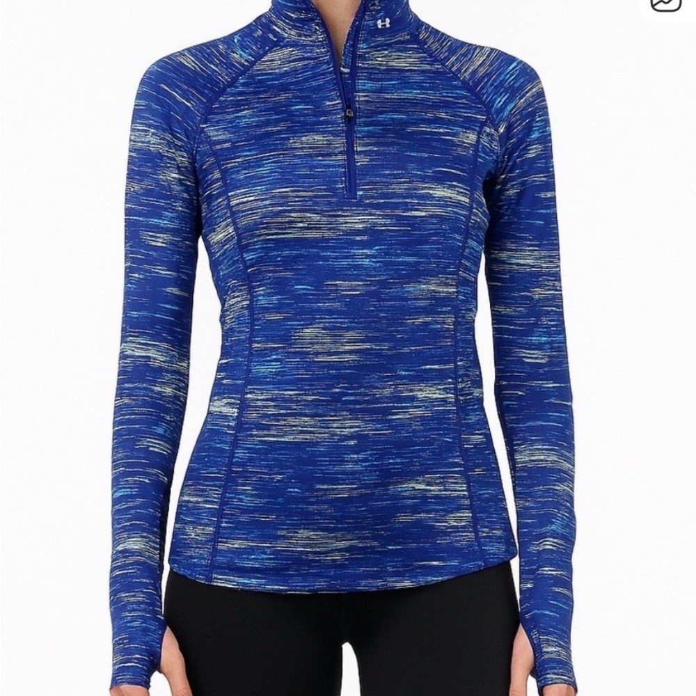 Under Armour Blue Space-Dye Half Zip Performance Pullover